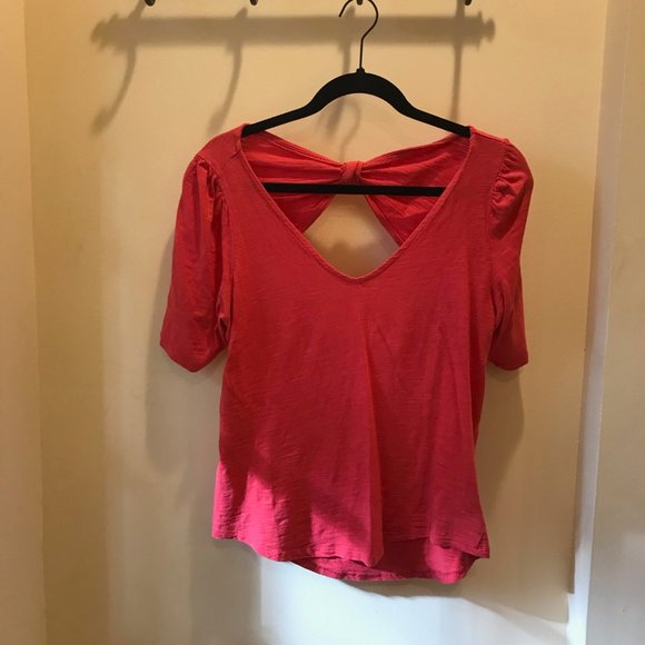 Meadow Rue Pink Bow Shirt M - Picture 2 of 3